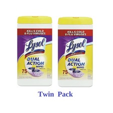 Lysol Disinfecting Wipes 2 Pack Dual Action Citrus Scent 75 Wipes disinfectant