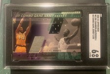 2000-01 Upper Deck Combo Game Jersey /50 Wilt Chamberlain & Bill Russell SGC6