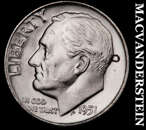 1951-D Silver Roosevelt Dime - Choice Gem Brilliant Unc  Lustrous  #G7763