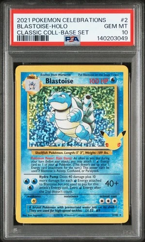 PSA10 Blastoise 2/102 Celebrations: Classic Collection Holo 307