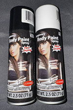 Goodmark Temporary Body Paint Spray Fast Drying Aerosol 2.5 oz Lot of 2 B/W