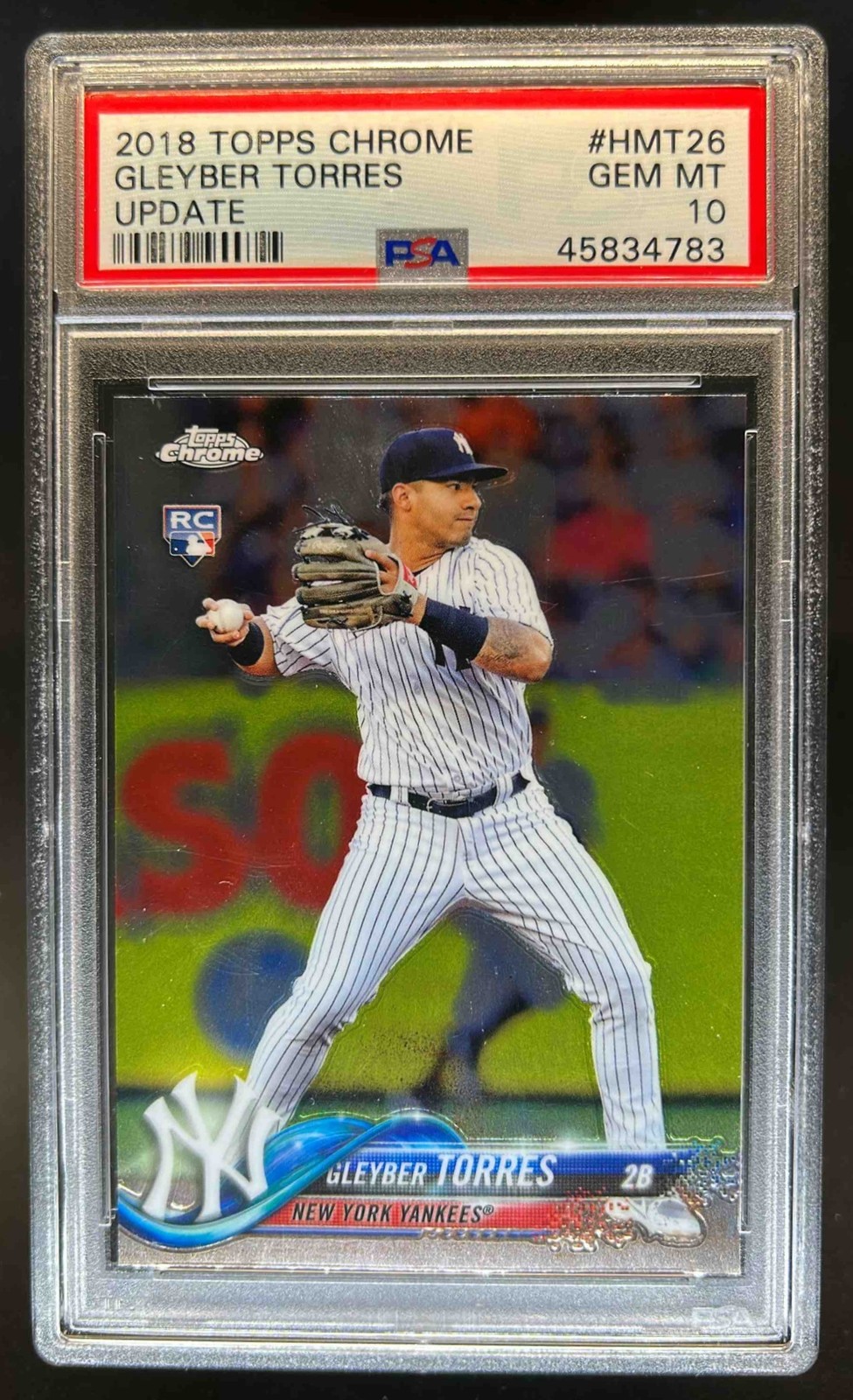 2018 Topps Chrome Update Gleyber Torres RC Rookie #HMT26 Yankees PSA 10