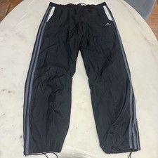 VTG adidas Y2K Men s M Black Track Pants Windbreaker Joggers 2000s Mesh Lined