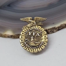 Vintage FFA Future Farmers Of America Agricultural Vocational Pin Brass Tone