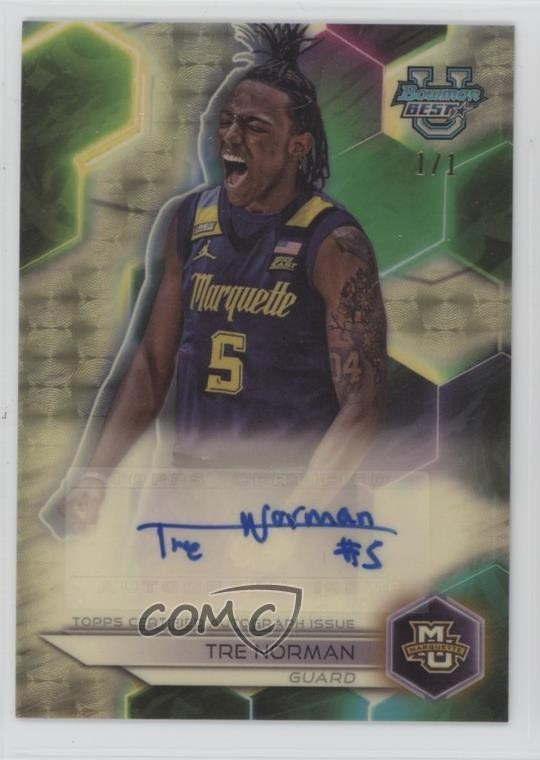 2023-24 Bowman U Best of 2023 Superfractor 1/1 Tre Norman #B23-TN Auto 17uv