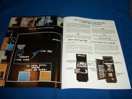 QIX Video Arcade Game TAITO 4 Sided Sales Flyer LARGE Magazine Insert Brochure - Picture 4 of 5