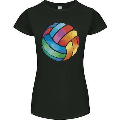 Volleyball Watercolour Damen Petite Cut Maglietta
