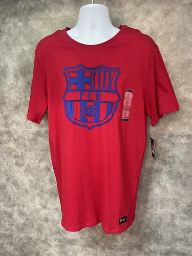 Nike FC Barcelona Football Soccer Red T Shirt Size L New With Tags Messi Xavi