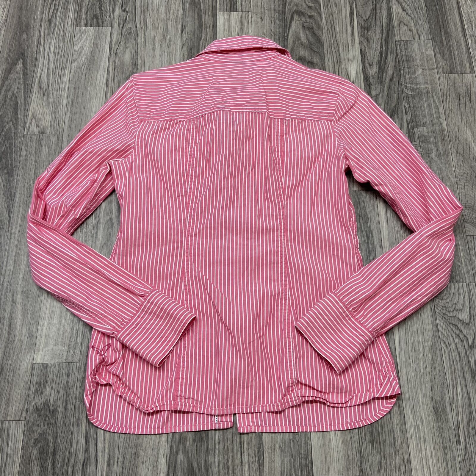 AMERICAN EAGLE Button Down Collared Pink Striped … - image 6