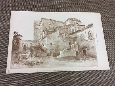 1885 original Architects print - Lucca Cathedral - roman catholic - italy 