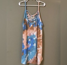 Bibi American Tie Dye Strappy Chest Tank NWT Red, Blue, Pink, White Small