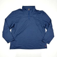 IZOD 1/4 Zip Pullover Sweater Mens XL Blue Mock Neck Warmup Golf
