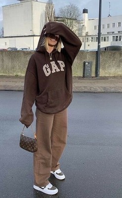 brown gap hoodie men