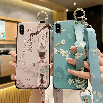 For VIVO OnePlus Crossbody Bowknot Wrist Strap Stand Case Phone Cover Women Girl