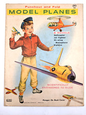 LOWE 1961 Punchout and Fold Model Planes 4 Models Jet Helicopter Unused RARE