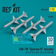 AIM-7M "Sparrow III" missiles 4pcs Scale 1:32 RS32-0459 for Scale Plastic Model