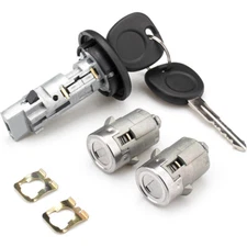 Ignition Key Switch Cylinder Kit with 2 Keys and Door Locks For 01-07 Chevrolet