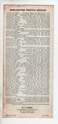 Burlington Time Table April 27, 1969 | eBay