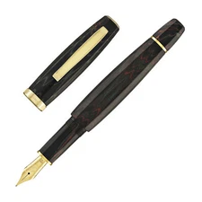 Scribo Feel Fountain Pen in Sassi Neri Ebonite, 14kt Flexible Fine Nib - NEW