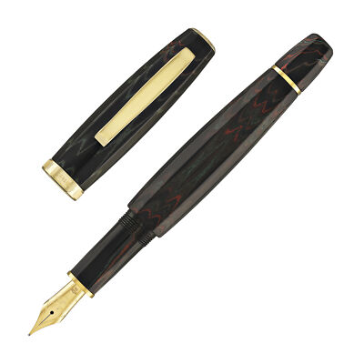 Scribo Feel Fountain Pen in Sassi Neri Ebonite, 14kt Flexible Fine Nib - NEW