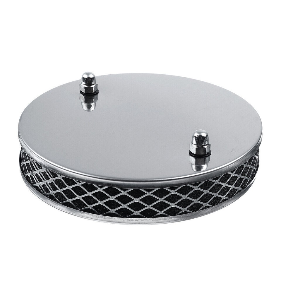 Pancake High Air Flow Air Filter Chrome Metal For SU HS4 1½ Inch
