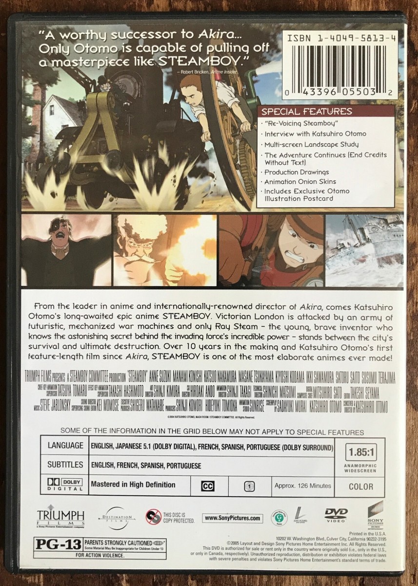 STEAMBOY 2 DVD Anna Paquin Alfred Molina Patrick Stewart AKIRA