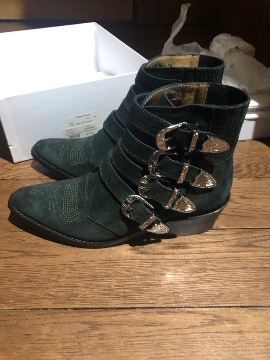 Toga Pulla dark green suede buckle boots brand new size UK 5