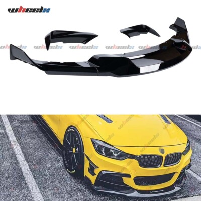 For 2012-2018 BMW F30 F31 M Sport Carbon Fiber MAD Style Front Lip + Bumper Fang