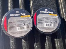 2 ROLLS Black Vinyl Weather Resistant Electrical Tape Lead Free 3/4" x 60' NEW