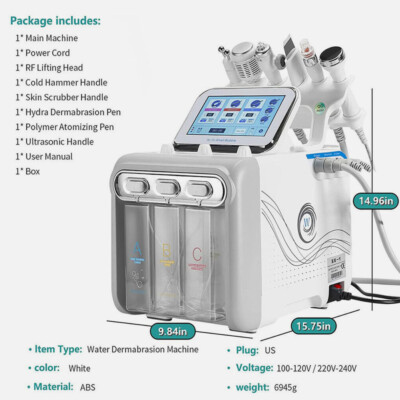 6 in1 Hydra Water Facial Cleaner Aqua Peel Hydro Dermabrasion Beauty Spa Machine