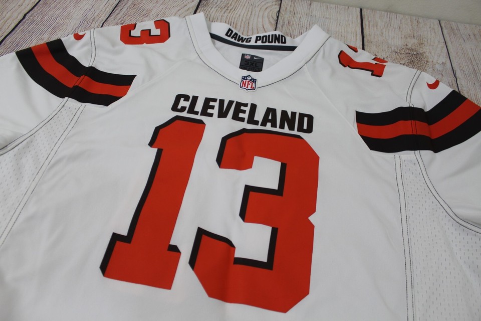 Nike OnField Cleveland Browns Odell Beckham Jr OBJ White Away Jersey
