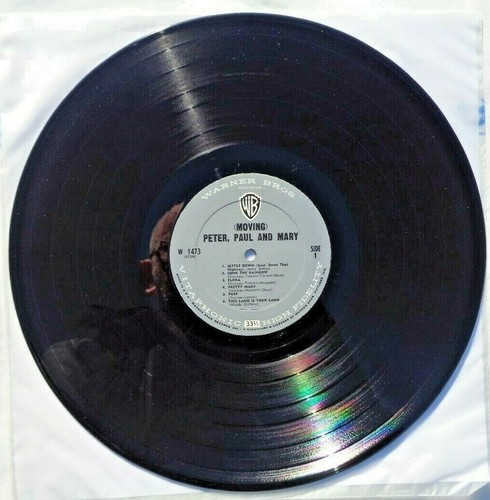 Peter Paul & Mary (Moving) 1963 Warner Bros. W-1589 Pitman 1-F/1-AB Pressing VG - Picture 9 of 12