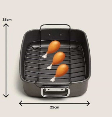 Marks And Spencer Tray Non-Stick 35Cm Turkey Roaster With Rack New