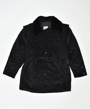 Regina Schrecker Womens Corduroy Quilted Jacket Uk 16 Large Black Cotton Sn05