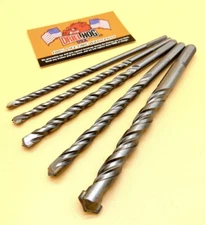 3/16, 1/4, 5/16, 3/8, 1/2 Carbide Tip Masonry Bit Concrete 5 Pc Set Drill Hog®