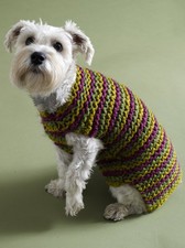 SUPER CHUNKY STRIPED DOG COAT KNITTING PATTERN  4 SIZES SMALL/MEDIUM/LARGE/XL