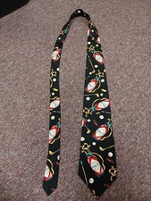 Tabasco Golf Bag Men's Neck Tie Golf Theme Black 100% Silk Made In America