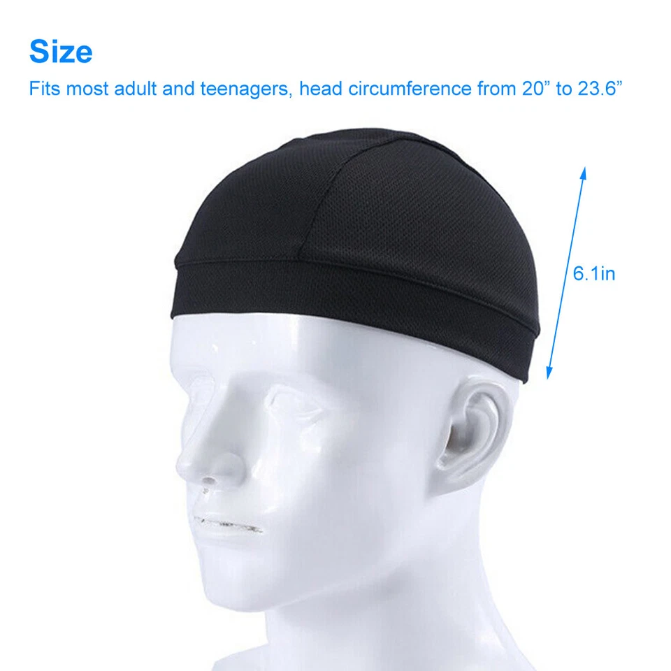 3x Casco Forro Calavera Gorra Gorro Absorbente de Sudor Ciclismo Deporte Secado Rápido Sombrero Envoltura Foto 3 de 4