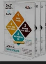 NIUBEE 5"x7" Acrilic Sign holders set of 3