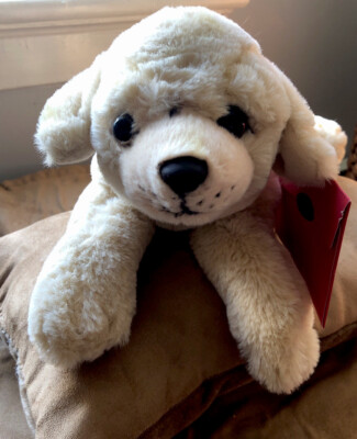 New FAO Schwarz 10'' Labrador Golden Retriever Plush Puppy W/adoption Papers