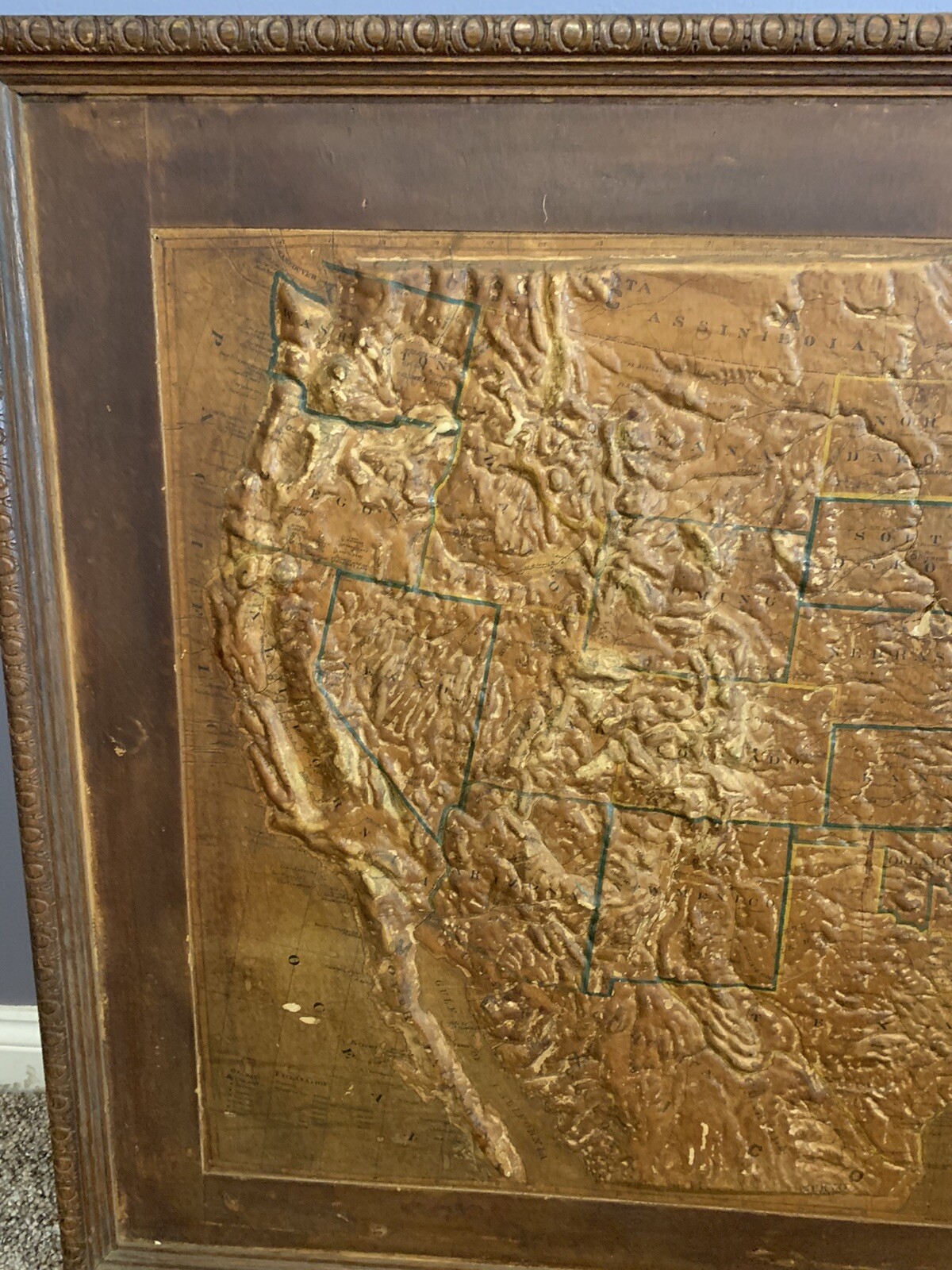 United states relief map Central School Supply House 1894 eBay