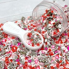 FAKE Lovely Bear Valentine, Animal Polymer Clay Sprinkle Mix NOT EDIBLE D4-33