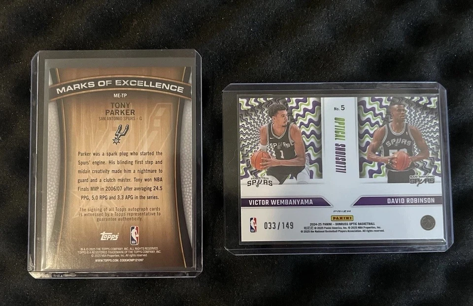 2025-26 Topps NBA Tony Parker Auto Marcas de Excelencia Verde/99 BONO Wemby # Foto 2 de 4