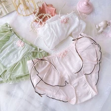 Little  Fresh  Mesh Lace  Pattern  Girl Cute  College  Style