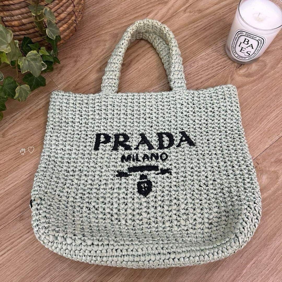 Used Prada Small Crochet Tote Bag 1Bg422