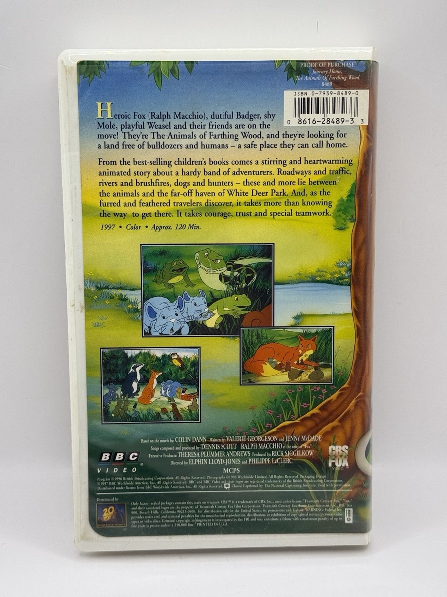 Journey Home: The Animals of Farthing Wood (VHS, 1997) Clamshell