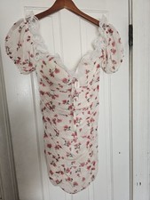 Women's Floral Short Bodycon Dress Size Small Shabbychic Drop Sleeves
