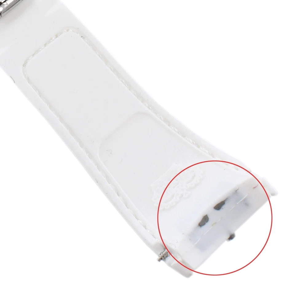 26毫米Glam Rock白色缝制高品质柔软硅胶弧形表带 — 第 4/4 张图片