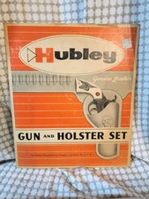 Vintage Toy Hubley Texan Cap Gun Box Cover used as a sign