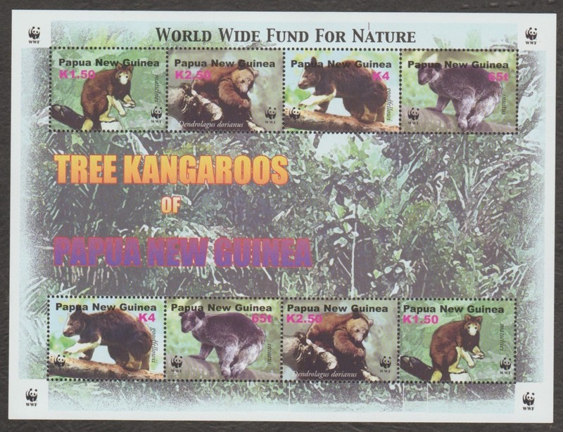 PAPUA NEW GUINEA-WWF MNH TREE KANGAROOS-